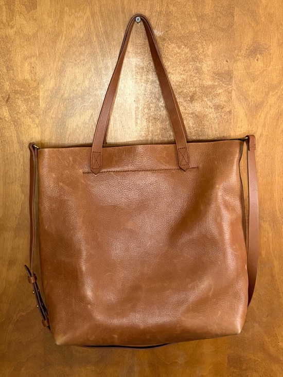 Madewell Handbags - Madewell Leather Medium Transport Tote Purse English Saddle Brown Crossbody Bag